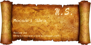 Mocsári Sára névjegykártya
