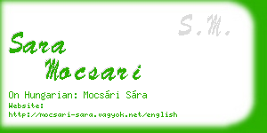 sara mocsari business card